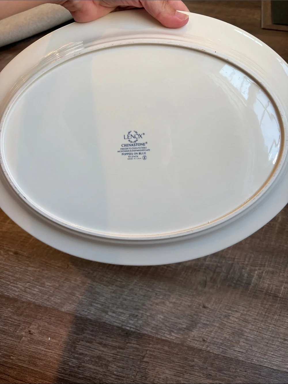 Lenox Chinastone Poppies on Blue Serving Platter 14